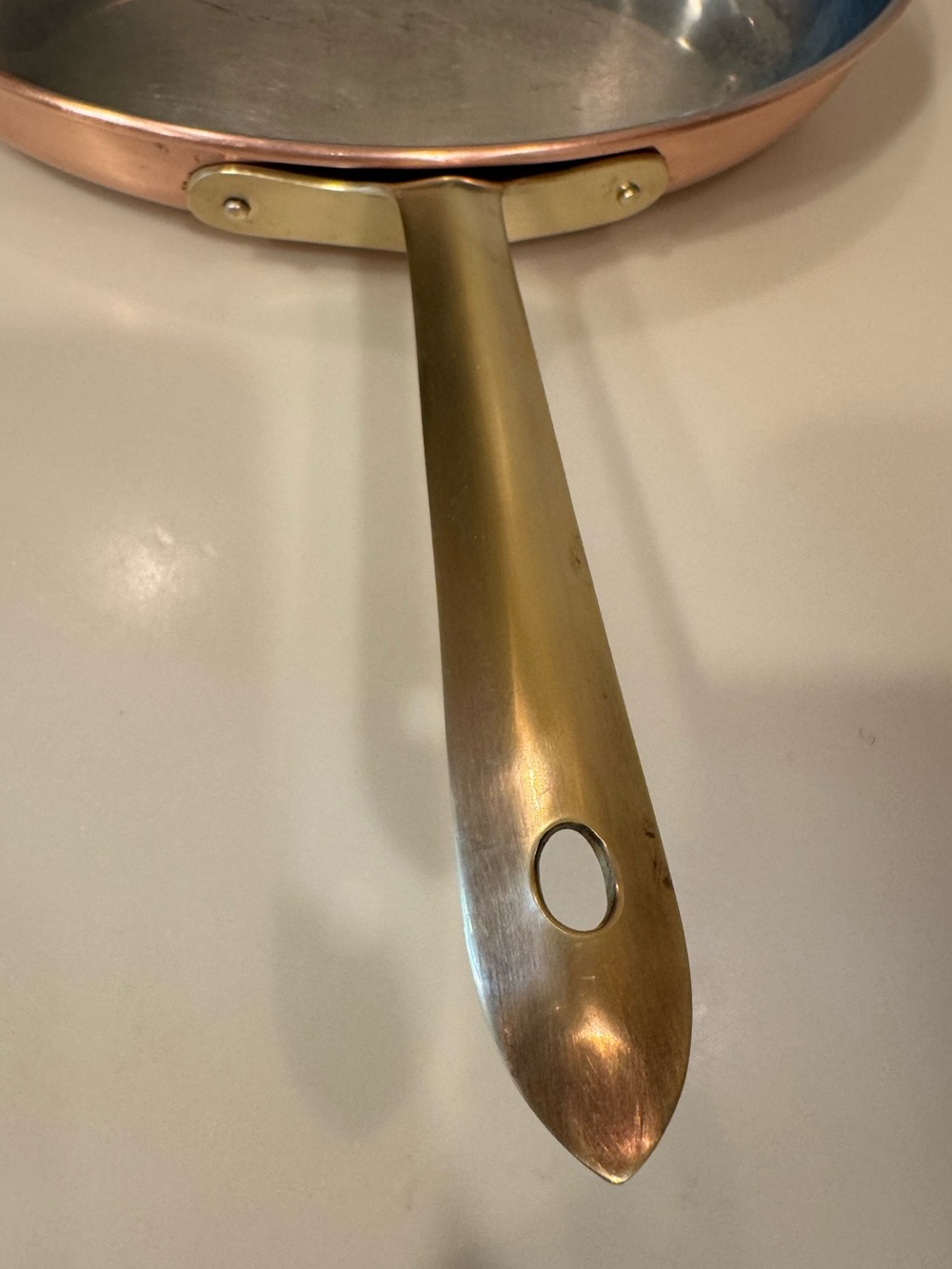 Tagus Vintage Copper 8” x 5” Skillet With Brass Handle Made In Portugal - Picture 6 of 13